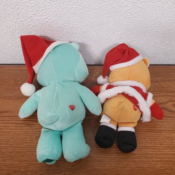 Plush Care Bears Tenderheart & Wish Singing Bear in Santa Hats Stuffed Animal - Picture 4 of 7